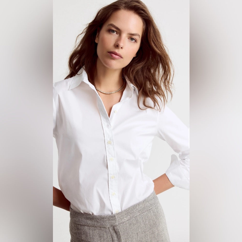 The Shirt by Rochelle Behrens Classic White Button-Up Blouse